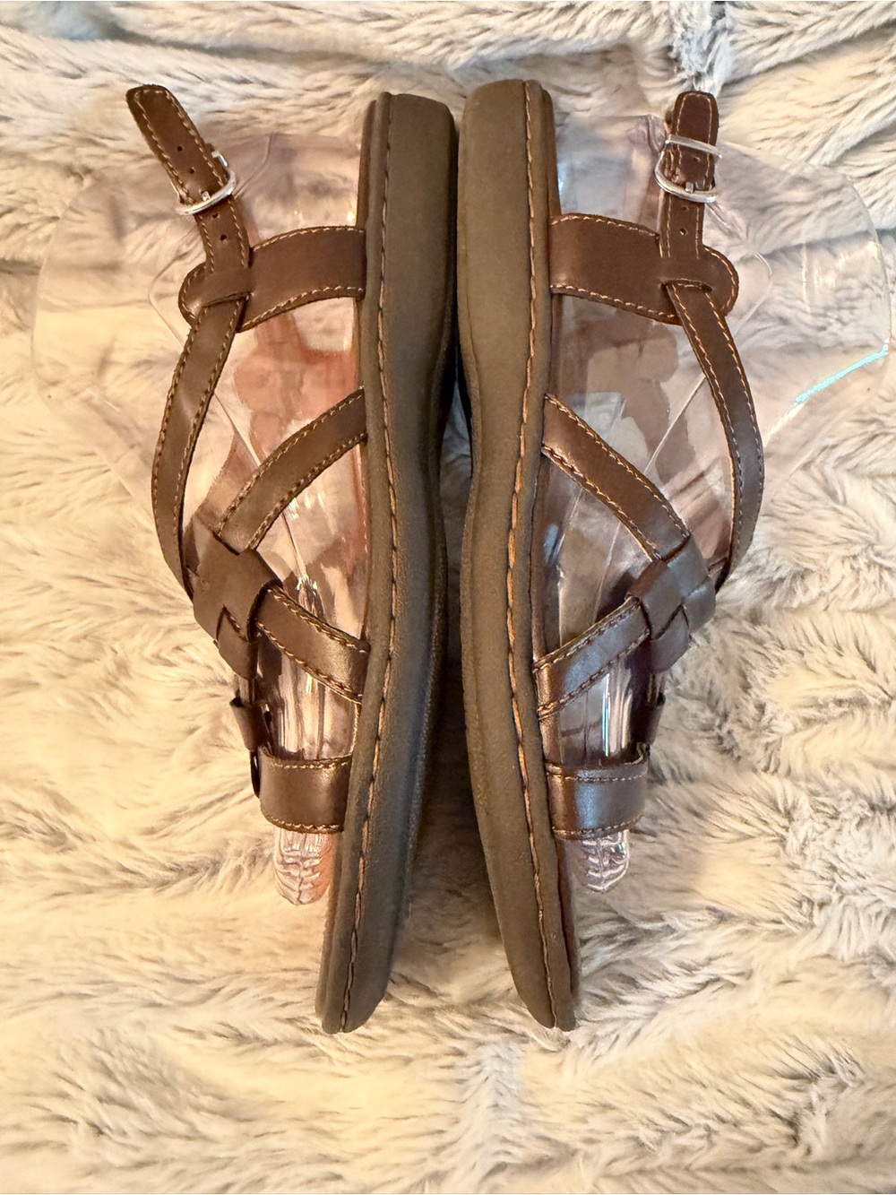 B.o.c. Brown Women’s Crisscross Strap Sandals Sz 7 - Picture 6 of 14